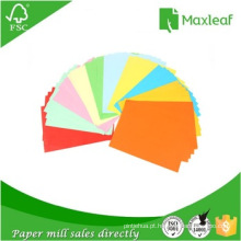 Manufactuer de papel de embalagem a cores A4 para uso em escritório com 100% de celulose de madeira